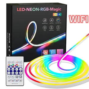 USB Powered LED Neon RGBIC Strip Light, Waterproof LED Strip Light, APP Control LED Lights Strip, Ambient Night Light for Home Bedroom Living Room Decor