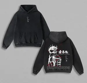 Eren Yeager – Attack on Titan Hoodie Vintage Washed Oversize, Heavyweight Cotton, Casual Unisex Fit