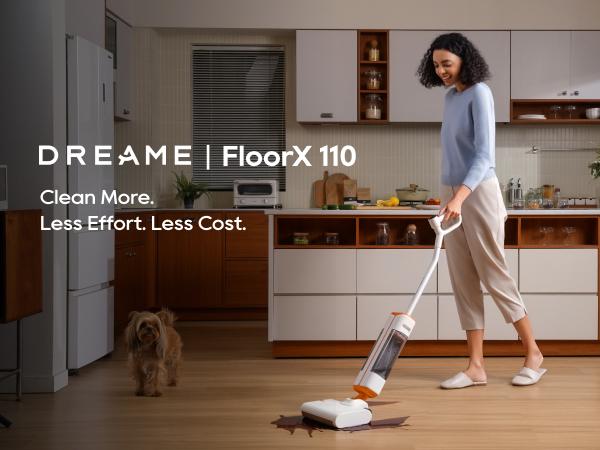 Dreame FloorX 110 Cordless Floor Washer, One-Touch Self-Cleaning & Hot Air Drying  Pickup & Mop, All in One  Fresh Water Cleaning,back to school,back to school haul