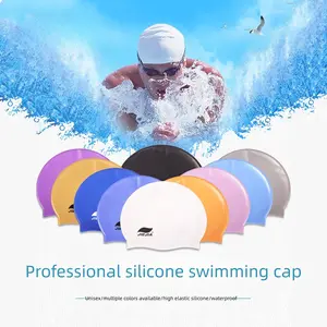 High elastic silicone waterproof swimming cap men's and women's long hair swimming pool hot spring swimming cap swimming training swimming cap