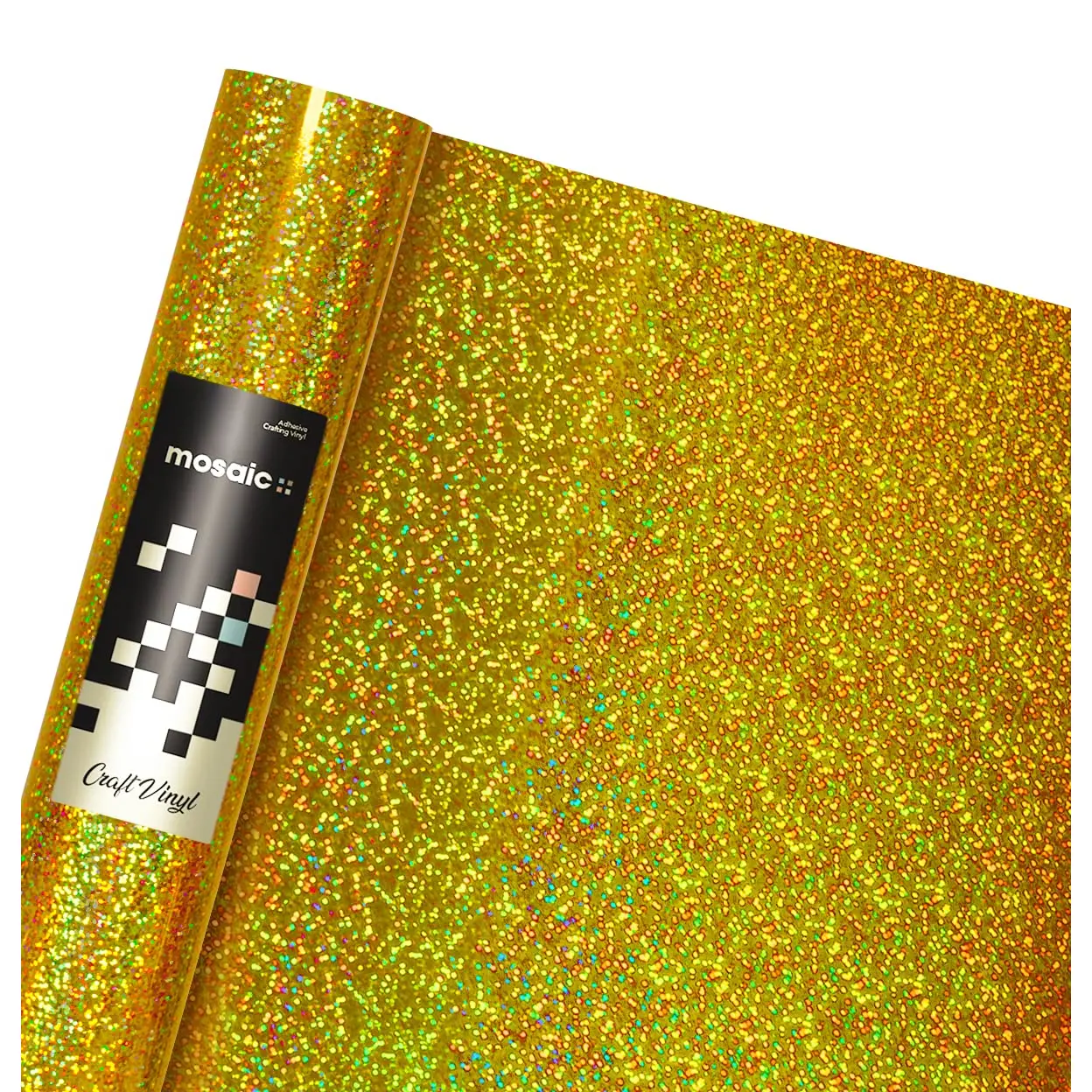Mosaic+ Crafting Vinyl ( Holographic Glitter, 1ft x 5ft)