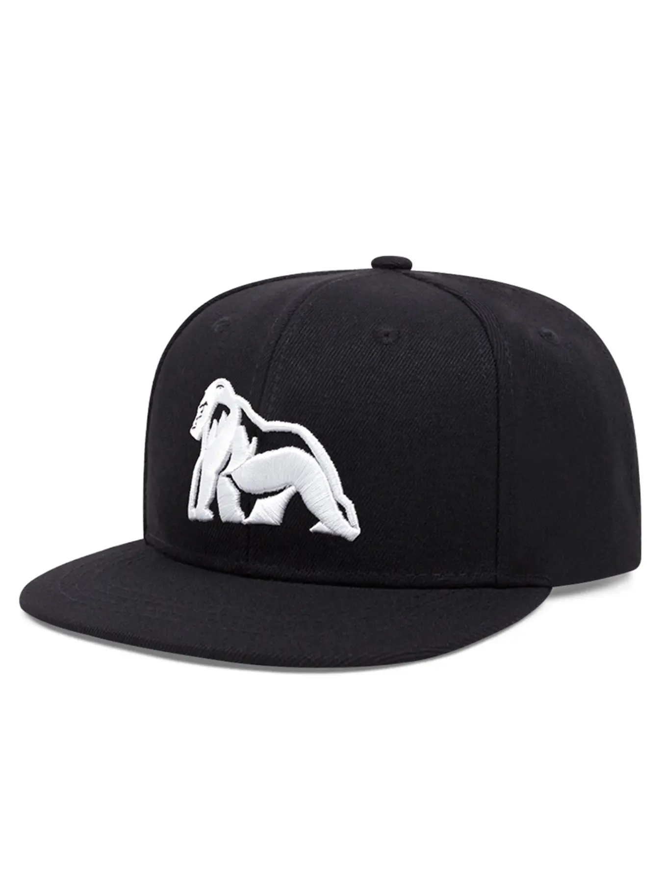 2026 New Personalized Fashion Flat Edge Hat Gorilla Embroidered Hip Hop Hat Street Creative Skateboarding Hat Daily Commuting Leisure Decorative Hat Outdoor Sports Sunshade Hat Male Female Same Style Baseball Hat Flat Brim Hat