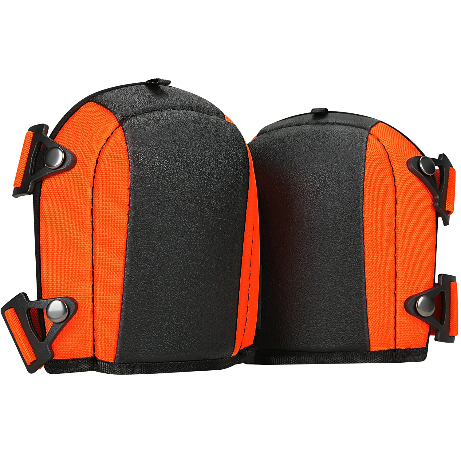 TUFFWORX Professional Knee Pads with Adjustable Straps, Heavy Duty Foam Padding, Black and Orange
