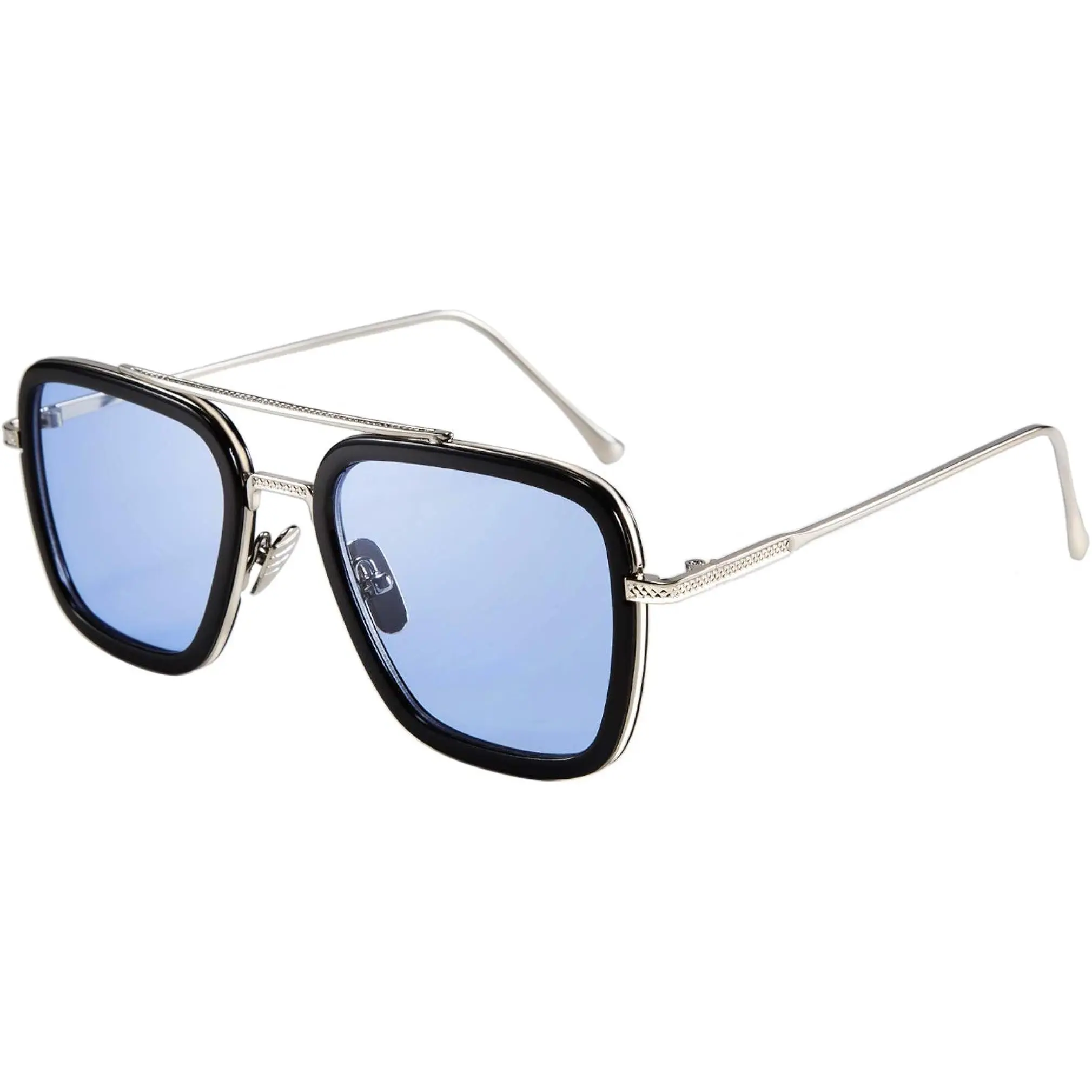 FEISEDY 70s Retro Pilot Sunglasses for Women, 70s Retro Edge Design, Square Frame Sharpens Your Face, Trendy Women's Square Sunglasses B2510