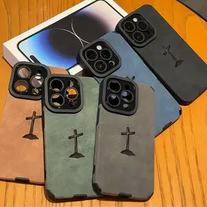 Vintage Cross-Design High-End Cellphone Case, TPU Casing for iPhone X/XS/XS Max/11/12/13/14/15/16/17 - Protective Accessories for Phones, Ideal Holiday Gift for Vintage Enthusiasts
