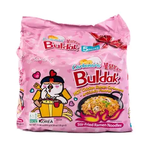 Samyang Buldak Ramen Carbonara Hot Chicken Flavor 5pk 22.9 oz, Spicy Korean Instant Food Noodle Pansit