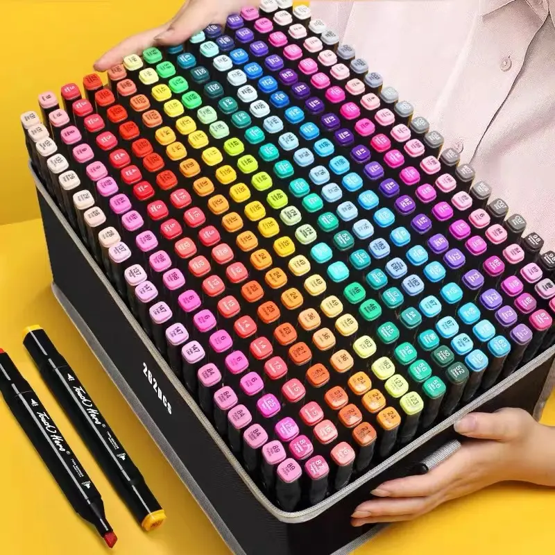 KIDGENIUS Dual Tip Alcohol Markers for Kids, 120/168/262 Vibrant Colors, Non-Toxic & No Bleed Ink, Art Markers with Carrying Pouch, Teacher Recommended for School Art Projects & Early Art Enlightenment