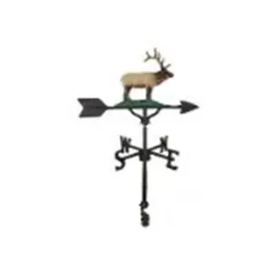 212 MAIN Montague Metal Products 200 Series 32 In. Cast Aluminum Elk Weathervane - Adjustable Base, Arrow-Shape Design, Detachable Elk Figure