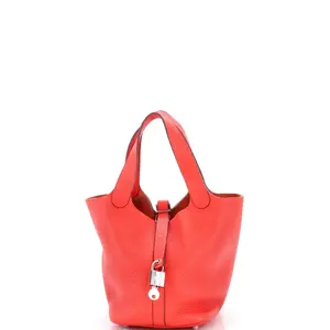 Pre-owned HERMÈS material Bucket Bags Hermes Picotin Lock Bag Clemence PM by Rebag
