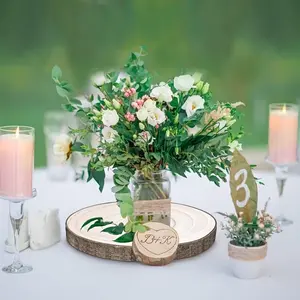 Large 9-10" Natural Wood Circles for Centerpieces - Set of 4 Rustic Wood Slabs for Painting, DIY Projects, Christmas Ornaments & Table Decor