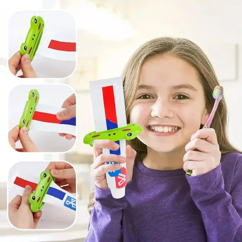 Cute Cartoon Animal Toothpaste Squeezer, Toothpaste Dispenser for Kids, Fun Plastic Bathroom Accessory for Easy Use, Perfect Toothpaste Holder for Mess-Free Experience