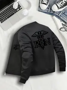 Women's Graphic Halloween Print Long Sleeve Zipper Jacket, Casual Fitted Design, Lightweight Bomber Outerwear Coat, All Seasons Wear, Sizes S-Xxl