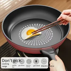 Non-Stick Griddle Pan Flat Bottom Frying Pan Household Stir-Fry Pan Steak Pan Pancake Pan Induction Cooker Gas Stove Universal Granite Nonstick Cookware Durable Cookware