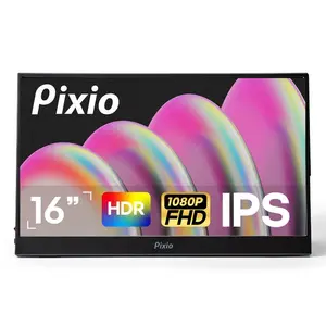 Pixio PX160 Wave Portable Monitor 15.6 inch 60Hz FHD 1080p IPS Panel HDR Screen Cover Stand USB-C HDMI Laptop Screen Extender Portable Monitor for Laptop, PC, Console, Phone