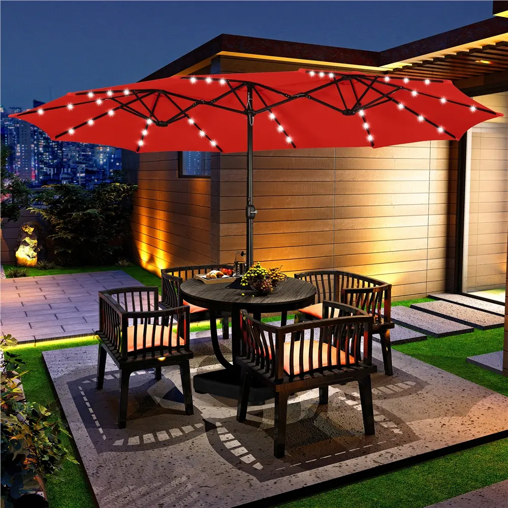Red-with Solar LED Light