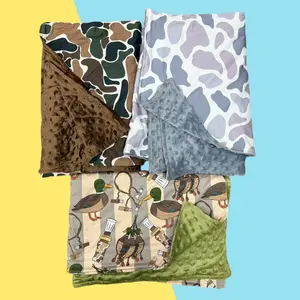 Polyester Stretchy Camouflage Minky Blanket for Baby Toddlers - Sunny, Warm, Comfy, Hunting Sibling Design, 29x43 in, Kids' Fashion Accessory