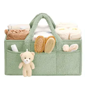 Baby Diaper Storage Bag, Cute Large Capacity Plush Diaper Organizer, Travel Diaper Storage Bag, Travel Diaper Tote, Newborn Essentials