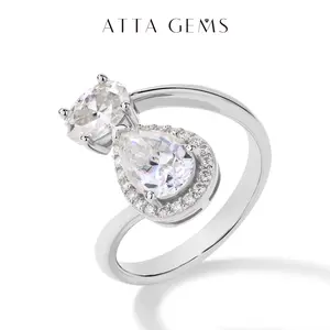 Synthetic Moissanite Ring, 1.5CT-1CT Pear Cut & Oval Cut, Special Design Solitaire Elegant Engagement Ring, Birthday Gift Fine Jewelry R136, Solitaire Engagement Ring summerwins,summerwins
