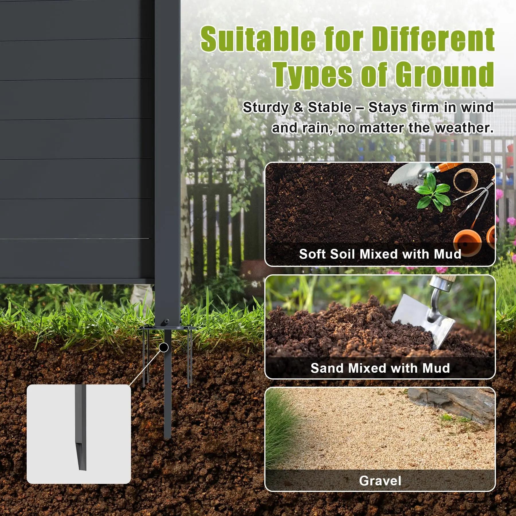 Metal Decorative Fences for Garden Backyard Patio Outdoor Privacy Screens Trash Can Enclosure Air Outdoor Furniture