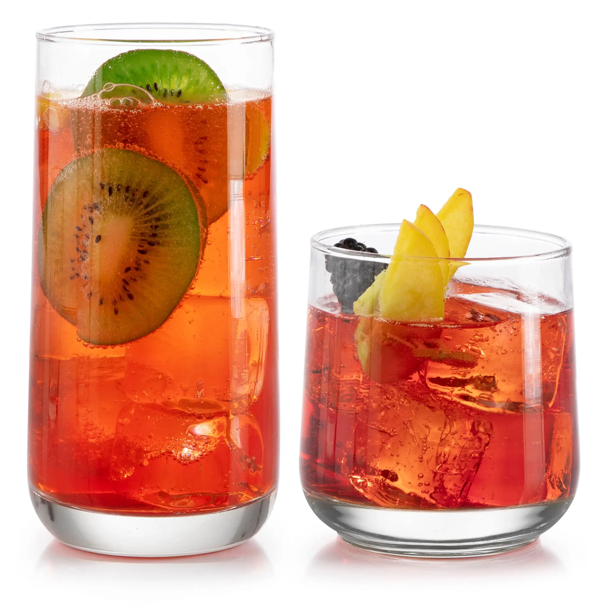 Ascent Tumbler & Rocks Drinking Glasses Set of 16, Clear Glass Cups Ascent Tumbler & Rocks Drinking Glasses Set of 16, Clear Glass Cups