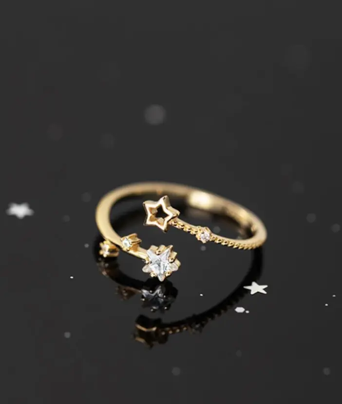 Minimalist Star Ring, Celestial Ring, Engagement Ring