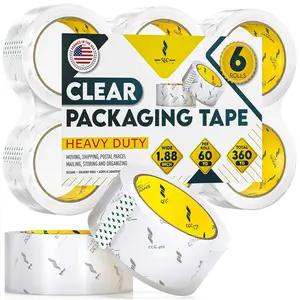 Packing Tape Clear Packaging Tape Heavy Duty  Shipping Refills Dispenser Transparent Thick Moving Supplies Mailing Boxes Sealing Office Storage  - 60 Yds x 1.88" Wide x 2.7 Mil Thick 6 Rolls