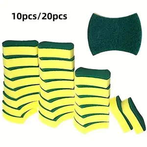 Dish Cleaning Sponge, 10pcs/20pcs Double Sided Cleaning Sponge, Household Kitchen Cleaning Sponge, Home Dish Scrubber, Dishwashing Sponge, Dish Sponges, Kitchen Cleaning Supplies