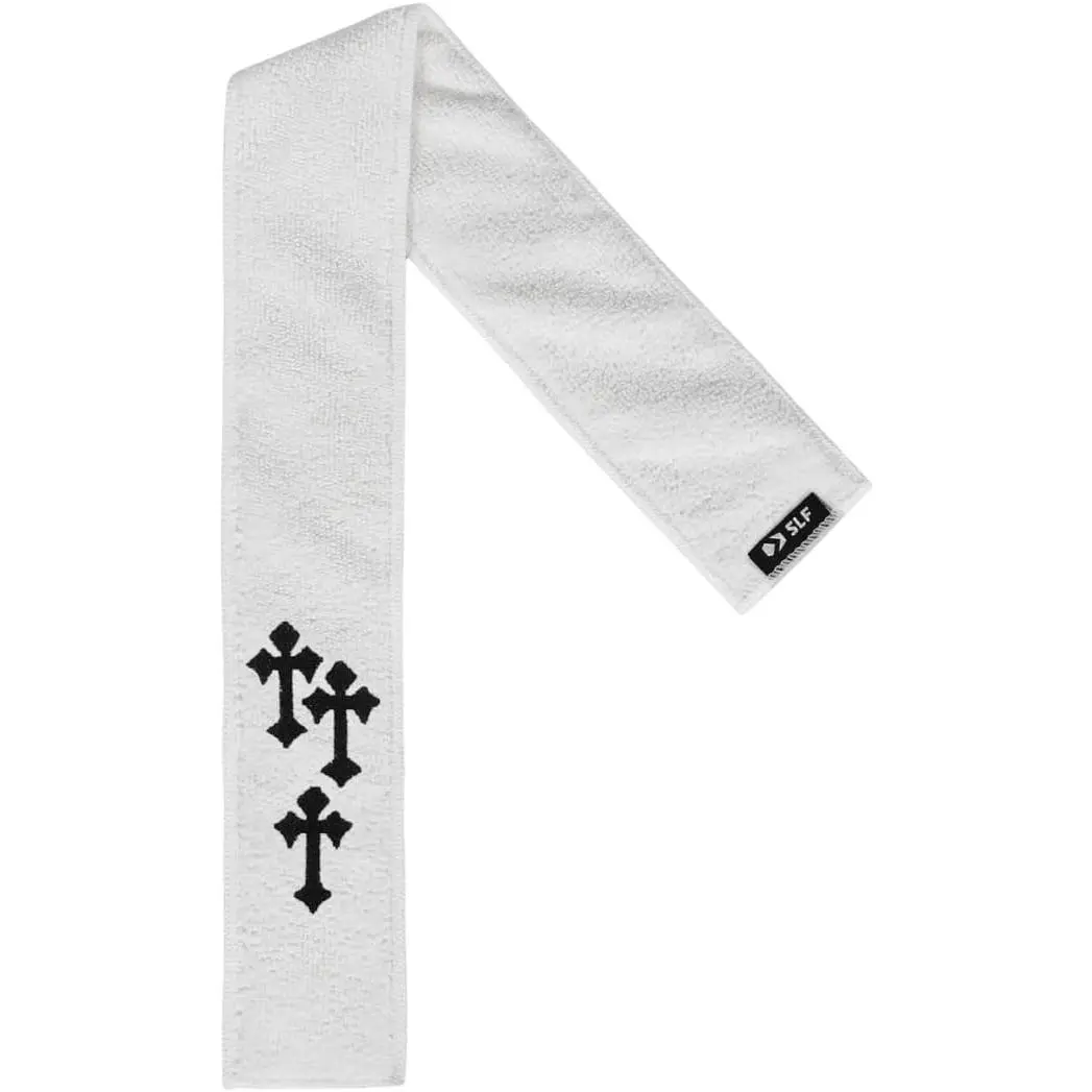 White Gothic Cross Thin Football Towel