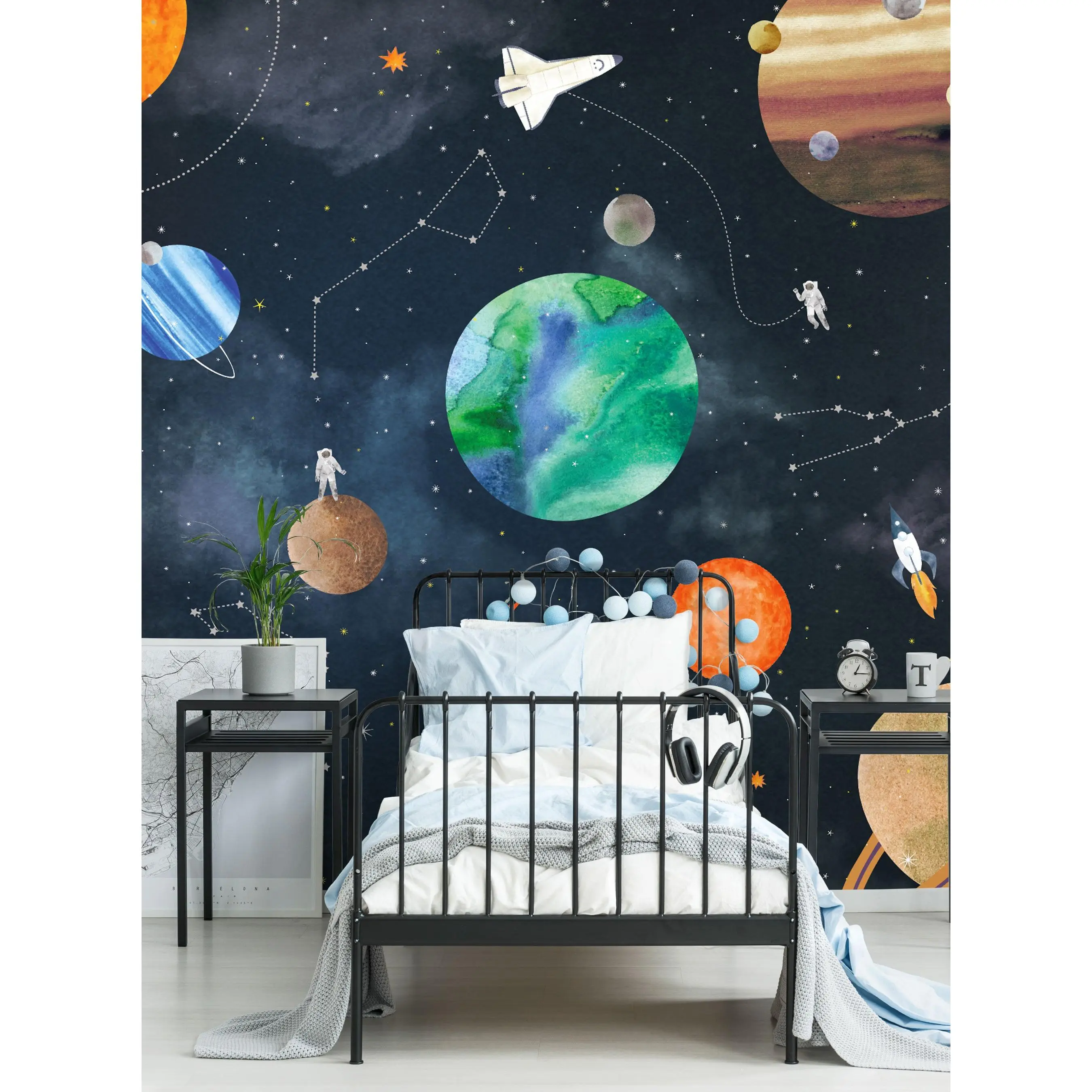 Multicolor Adhesive Decorative Temporary Wallpaper Sheet Packs - Peel-and-Stick, Indoor Use, Ideal for Kids' Rooms as Accent Wall Mural