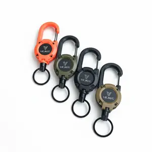 VIEJAKLG 3-in-1 Retractable Pull Reel Carabiner Keychain with Strong Steel Wire Rope Buckle Compact Outdoor Sport Tool for Camping & Hiking 64cm Length Multifunctional Organizing Essentials Multifunctional Organizing Essentials