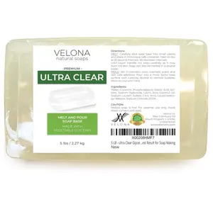 velona 5 LB - Ultra Clear Glycerin Soap Base Melt and Pour | Transparent Natural Bar for The Best Result for Soap Making