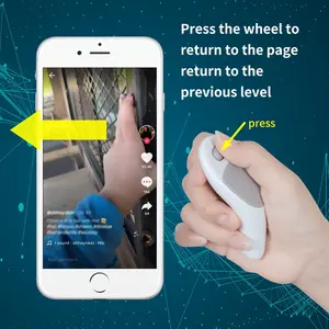 White wireless mouse, dedicated mouse for remote control of mobile phones, mobile phone page scrolling control, pointer display, short video page turning, novel reading page turning, OK/back/next page function, mini thumb mouse, screen remote control