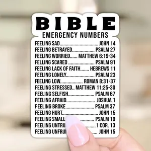 Emergency Bible Numbers 3" Sticker