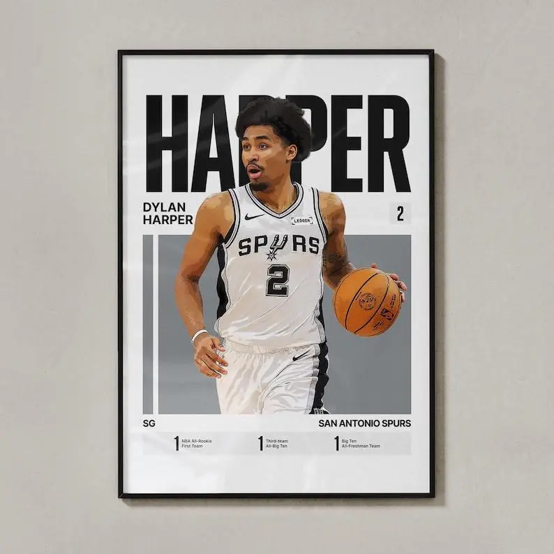 Dylan Harper #2 Poster | San Antonio Basketball Wall Art