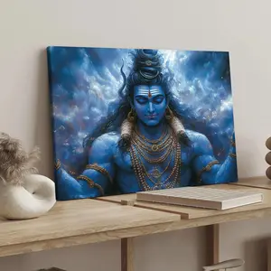 Lord Shiva Pattern Wooden Framed Canvas Painting, Modern Art Decoration, Living Room Bedroom Decoration, Hallway Office Mural, Ideal Gift, Ornaments