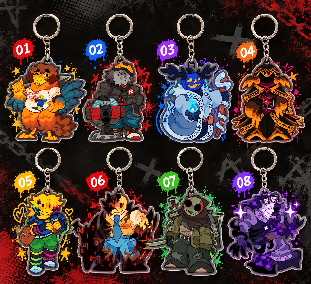 FORSAKEN SERIES 2 - Keychains: Shedletsky, Builderman, Dusekkar, Taph, Noob, John Doe, Slasher, Noli
