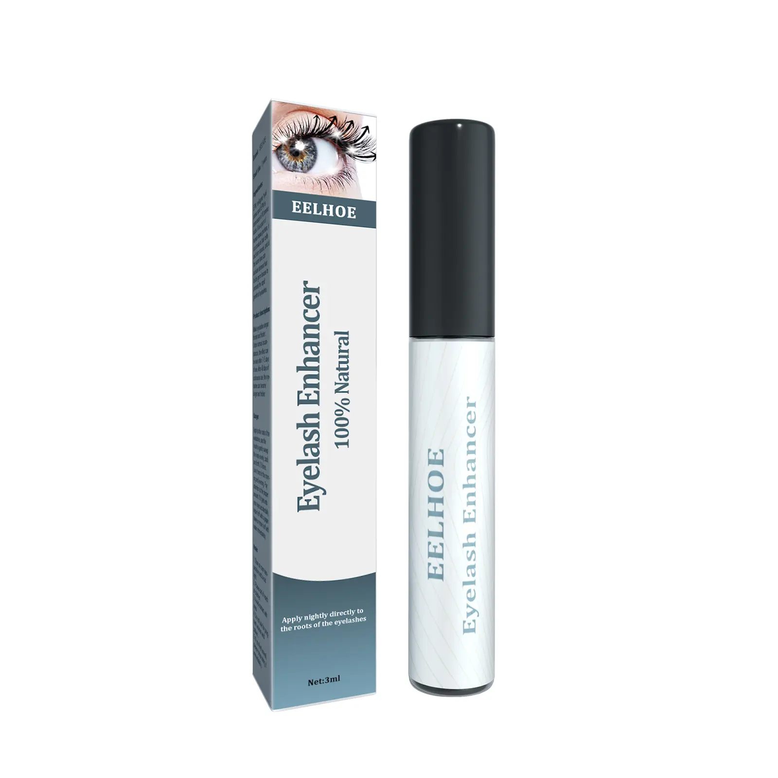 EELHOE Mascara Black Curling Eyelash Natural Eyebrow Mascara Moisturizing Traceless Lengthening Mascara