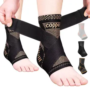 Adjustable Copper Ankle Brace for Achilles Tendonitis and Plantar Fasciitis - Compression Sleeve for Men and Women - Menswear, Man Foot Injury Healthcare