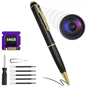 1080P Body Camera Pen, 64GB Metal bodycam, Small Nanny Cam for Pets, Security Cameras for Indoor Outdoor