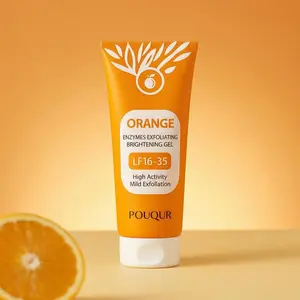 Vitamin C Orange Exfoliating Gel Face & Body Scrub LF16-35 Deep Cleansing Peeling Gel Brightening Exfoliator Dead Skin Remover Gentle Daily Cleanser