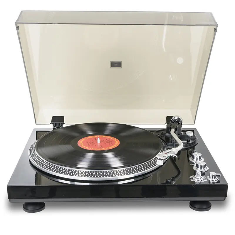 Retro Belt-Drive Turntable with Built-in Preamp | Vintage 33/45 RPM Vinyl Record Player w/ RCA Output & Audio Line - Valentine's Day Gift for Audiophiles, Family Music Night, Vinyl Revival Enthusiasts