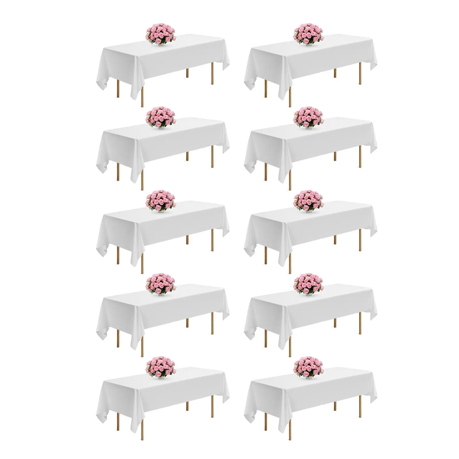 【DealsForYouDays】VEVOR White Tablecloths for Rectangle Tables, 10 Pack, 60 x 102 Inches, Reusable and Machine Washable Table Clothes, Wrinkle-Resistant Polyester Fabric Table Covers for Wedding, Party, Banquet
