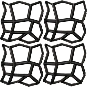 Path Maker Mold - Paving Pavement Concrete Cement Paver Molds for Patio Lawn & Garden, 4 Packs 13 x 13 x 1.4 inch