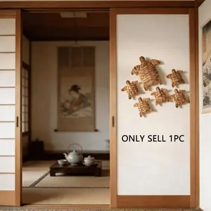 Large Water Hyacinth Turtle Home Decor Wall Hanging Ornament, Natural Aquatic Plant Decoration, Perfect for Living Room and Bedroom, Nature