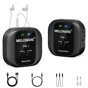 PM-1 Wireless in-Ear Monitor System - UHF 500MHz, No Delay, HD Audio, Beltpack Transmitter & Receiver, 10 Channels, Mono/Stereo Selection, IEM for Live Performance, Studio, Bands