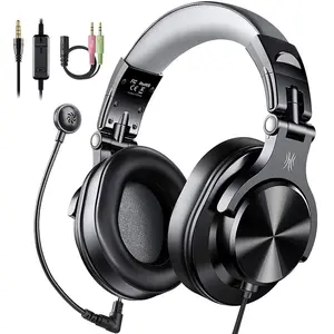 OneOdio A71D Wired Over-ear Headphone, Multiplatform Gaming Headset with Detachable Microphone, Stereo Sound Wired Gaming Headsets for PC Computer PS4 Xbox
