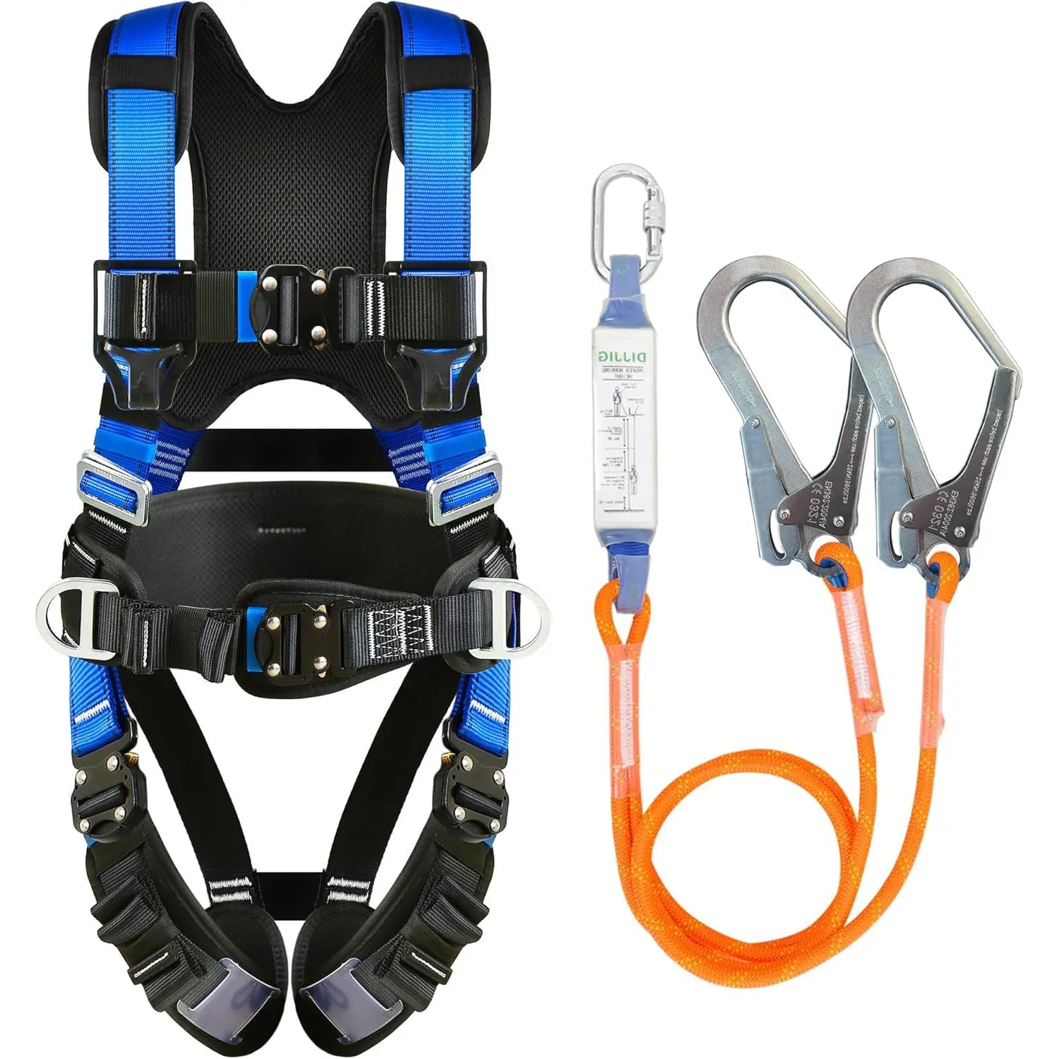 Swiilpo safety harness fall protection kit roofing harness construction harness fall protection safety harness lanyard arnes de seguridad para construccion ANSI/ASSP Compliant,By Quesear