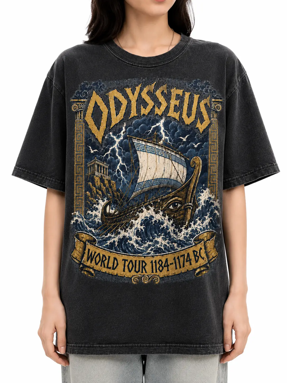 Odysseus World Tour Shirt, Epic Musical Inspired Tee, Greek Mythology Gift, Metal Band Style Top, The Odyssey Bookish Graphic