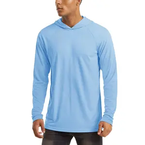 MAGCOMSEN Men's Hooded UPF 50+ Long Sleeve Shirts Quick Dry Athletic Fishing Shirts Rash Guards Outdoorfun