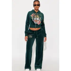 Ed Hardy Retro Tiger Velour Pant Set - Hunter P